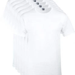 Basic T-shirts Alan Red Aanbieding Derby O-Hals T-shirts Wit (6Pack)