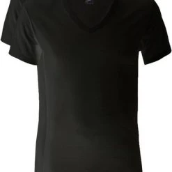 Basic T-shirts Alan Red V-Hals Dean T-Shirt (2Pack) Zwart