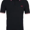 Slim-Fit Polo's Fred Perry Polo Navy White Red -Aanbiedingen Shirt Vorm Winkel 5107 12
