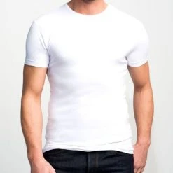 Basic T-shirts Slater 2-pack Stretch T-shirt Wit -Aanbiedingen Shirt Vorm Winkel 57105 6 1