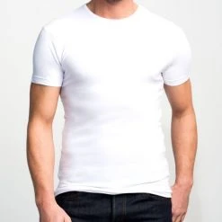 Basic T-shirts Slater 2-pack Stretch T-shirt Wit -Aanbiedingen Shirt Vorm Winkel 57105 6