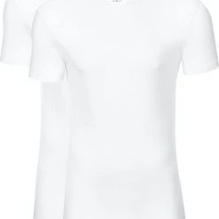 Basic T-shirts Slater 2-pack Stretch T-shirt Wit -Aanbiedingen Shirt Vorm Winkel 57105 7 1