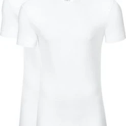 Basic T-shirts Slater 2-pack Stretch T-shirt Wit