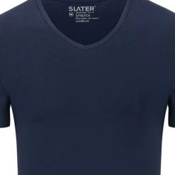 Basic T-shirts Slater 2-pack Stretch V-hals T-shirt Navy -Aanbiedingen Shirt Vorm Winkel 57109 2 1