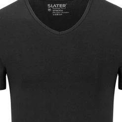 Basic T-shirts Slater 2-pack Stretch V-hals T-shirt Zwart -Aanbiedingen Shirt Vorm Winkel 57111 2 1