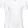 Basic T-shirts Slater 2-pack Stretch Diepe V-hals T-shirt Wit -Aanbiedingen Shirt Vorm Winkel 57112 6