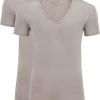 Basic T-shirts Slater 2-pack Stretch T-shirt V-hals Huidskleur
