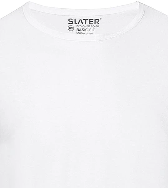 Basic T-shirts Slater 2-pack Basic Fit T-shirt Wit 4 Basic T-shirts Slater 2-pack Basic Fit T-shirt Wit - Afbeelding 2