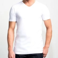 Basic T-shirts Slater 2-pack Basic Fit T-shirt V-hals Wit -Aanbiedingen Shirt Vorm Winkel 57118 6