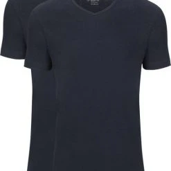 Basic T-shirts Slater 2-pack Basic Fit T-shirt V-hals Navy