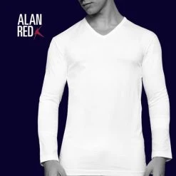 Basic T-shirts Alan Red T-shirt Oslo V Hals Longsleeve -Aanbiedingen Shirt Vorm Winkel 57669 9