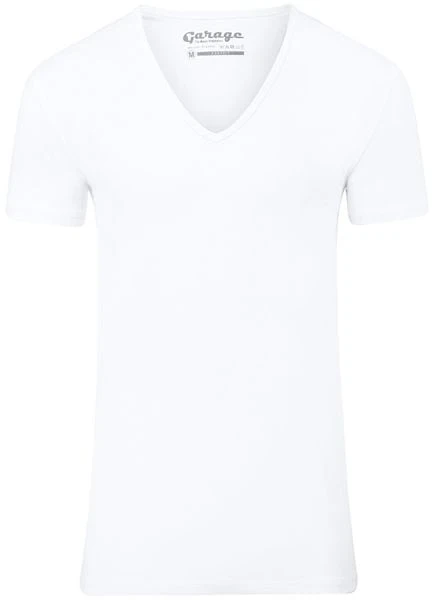 Basic T-shirts Garage Stretch Basic Wit Diepe V-Hals 5 Basic T-shirts Garage Stretch Basic Wit Diepe V-Hals - Afbeelding 3