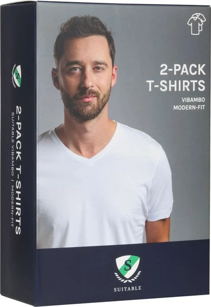Suitable Basic T-shirts V Hals 2-Pack Bamboe T-Shirt 8 Suitable Basic T-shirts V Hals 2-Pack Bamboe T-Shirt - Afbeelding 6