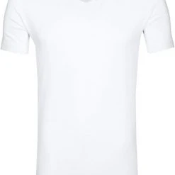 Basic T-shirts Alan Red Bamboo T-shirt V-Hals Wit -Aanbiedingen Shirt Vorm Winkel 59042 8