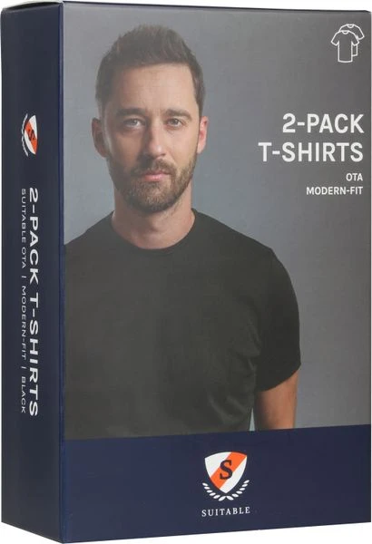 Basic T-shirts Suitable T-shirt 2-Pack O-Neck Zwart 8 Basic T-shirts Suitable T-shirt 2-Pack O-Neck Zwart - Afbeelding 6