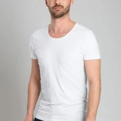 Basic T-shirts Suitable T-shirt Stretch 2-Pack O-Hals Wit -Aanbiedingen Shirt Vorm Winkel 59445 4