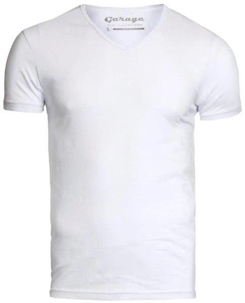 Basic T-shirts Garage Stretch Basic Wit V-Hals 5 Basic T-shirts Garage Stretch Basic Wit V-Hals - Afbeelding 3
