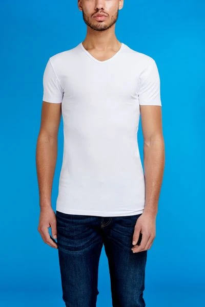 Basic T-shirts Garage Stretch Basic Wit V-Hals 6 Basic T-shirts Garage Stretch Basic Wit V-Hals - Afbeelding 4