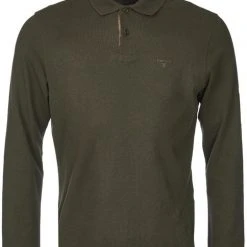 Poloshirts Met Lange Mouwen Barbour Longsleeve Polo Donkergroen