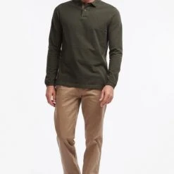 Poloshirts Met Lange Mouwen Barbour Longsleeve Polo Donkergroen -Aanbiedingen Shirt Vorm Winkel 59871 7