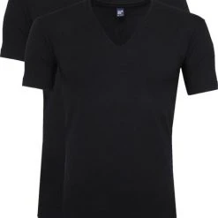 Basic T-shirts Alan Red T-Shirt V-Neck Stretch Zwart 2-Pack -Aanbiedingen Shirt Vorm Winkel 64831 1 1