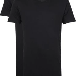 Basic T-shirts Alan Red Vermont Extra Lang V-Hals T-Shirt Zwart 2Pack