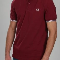 Slim-Fit Polo's Fred Perry Polo Bordeaux Rood -Aanbiedingen Shirt Vorm Winkel 65307 7