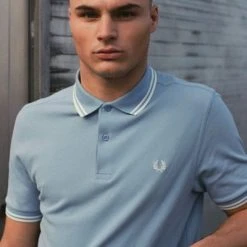 Slim-Fit Polo's Fred Perry Polo Lichtblauw L15 -Aanbiedingen Shirt Vorm Winkel 65753 5