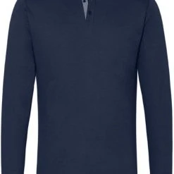 Poloshirts Met Lange Mouwen Desoto Polo New Hai Strijkvrij Donkerblauw
