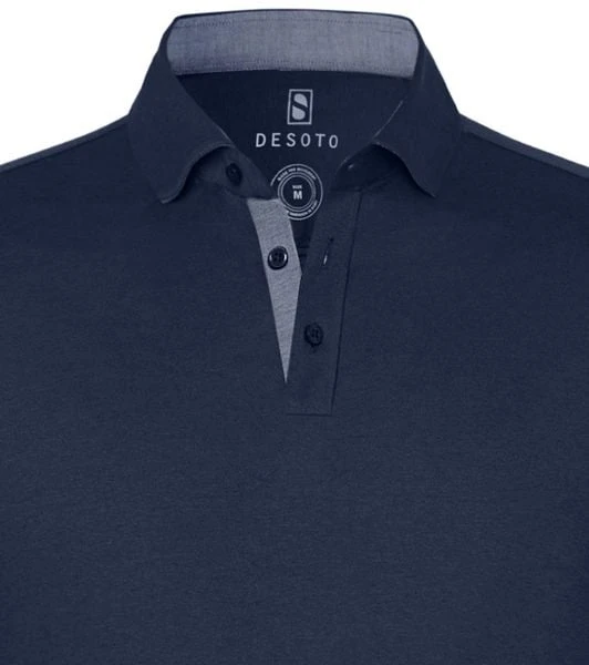 Poloshirts Met Lange Mouwen Desoto Polo New Hai Strijkvrij Donkerblauw 7 Poloshirts Met Lange Mouwen Desoto Polo New Hai Strijkvrij Donkerblauw - Afbeelding 5