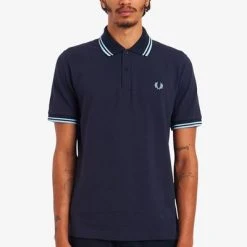 Slim-Fit Polo's Fred Perry Polo M12 Donkerblauw -Aanbiedingen Shirt Vorm Winkel 66886 5