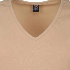 Basic T-shirts Suitable Diepe V Hals 2-Pack T-Shirt Beige -Aanbiedingen Shirt Vorm Winkel 67852 3