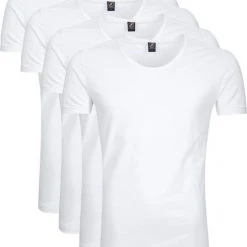 Basic T-shirts Suitable T-shirt Stretch 4-Pack O-Hals Wit