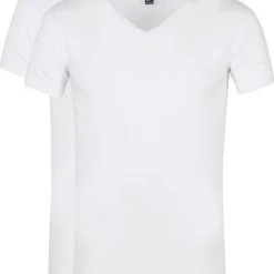 Basic T-shirts Alan Red Oklahoma T-shirt Stretch Wit (2pack)