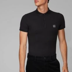 Slim-Fit Polo's Hugo Boss Polo Passenger Zwart -Aanbiedingen Shirt Vorm Winkel 68842 6