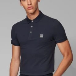 Slim-Fit Polo's Hugo Boss Polo Passenger Donkerblauw -Aanbiedingen Shirt Vorm Winkel 68873 5