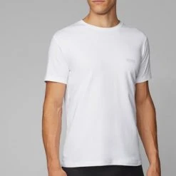 Basic T-shirts Hugo Boss T-shirt Regular Fit 2-Pack Wit -Aanbiedingen Shirt Vorm Winkel 68899 3