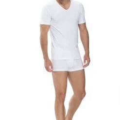 Basic T-shirts Mey V-hals Dry Cotton T-shirt Wit -Aanbiedingen Shirt Vorm Winkel 70290 6