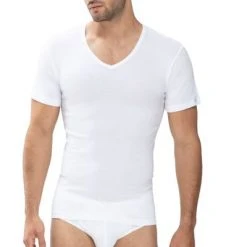 Basic T-shirts Mey Noblesse V-hals T-shirt Wit -Aanbiedingen Shirt Vorm Winkel 70303 3