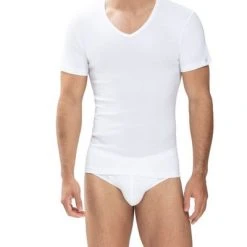 Basic T-shirts Mey Noblesse V-hals T-shirt Wit -Aanbiedingen Shirt Vorm Winkel 70303 4