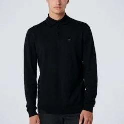 Poloshirts Met Lange Mouwen No-Excess LS Polo Solid Zwart -Aanbiedingen Shirt Vorm Winkel 70412 3 1