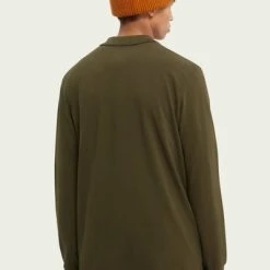 Poloshirts Met Lange Mouwen Scotch And Soda Long Sleeve Polo Donkergroen -Aanbiedingen Shirt Vorm Winkel 70844 6