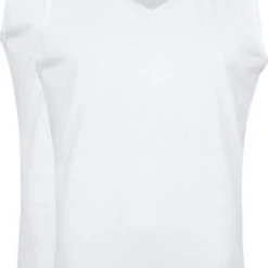 Basic T-shirts Suitable Mouwloos T-shirt Viless 2-Pack V-Hals Wit