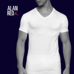 Basic T-shirts Alan Red Oklahoma T-shirt Stretch Wit (3pack) -Aanbiedingen Shirt Vorm Winkel 71376 6