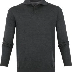 Poloshirts Met Lange Mouwen Suitable Prestige Merino Anton Long Sleeve Polo Antraciet -Aanbiedingen Shirt Vorm Winkel 71551 1 1