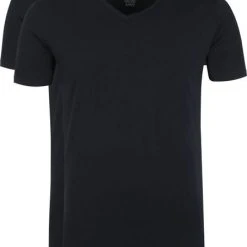 Basic T-shirts PME Legend Basic T-shirt 2-Pack V-Hals Zwart