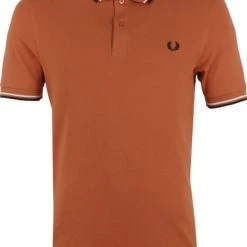 Slim-Fit Polo's Fred Perry Polo M3600 Court Clay Oranje -Aanbiedingen Shirt Vorm Winkel 72008 1 1