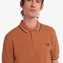 Slim-Fit Polo's Fred Perry Polo M3600 Court Clay Oranje -Aanbiedingen Shirt Vorm Winkel 72008 5