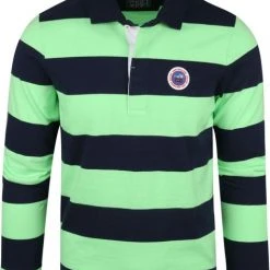 New Zealand Auckland Poloshirts Met Lange Mouwen NZA Polo Horeke Strepen Donkerblauw