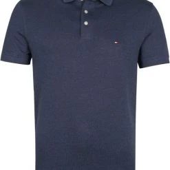 Slim-Fit Polo's Tommy Hilfiger Poloshirt Mouline Donkerblauw